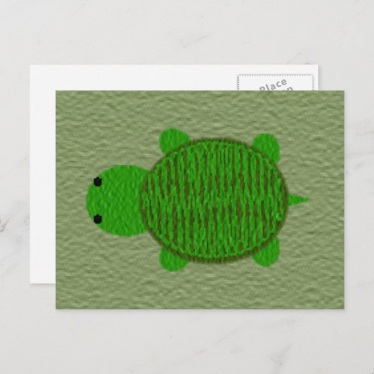 Schattige getextureerde schildpad feestdagenkaart (Voorkant / Achterkant)