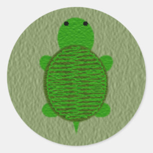Schattige getextureerde schildpad ronde sticker