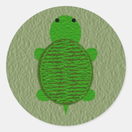 Schattige getextureerde schildpad ronde sticker (Voorkant)
