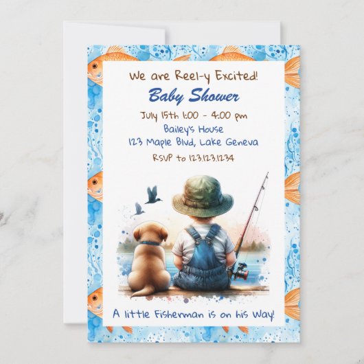 Schattige Gevist thema Boy's Baby shower Kaart (Voorkant)