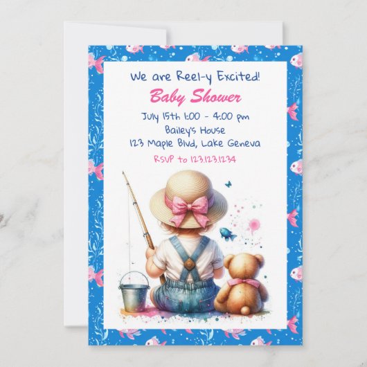 Schattige Gevist thema meisje Baby shower Kaart (Voorkant)