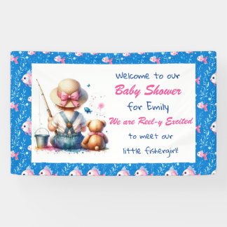 Schattige Gevist thema meisje Baby shower Spandoek