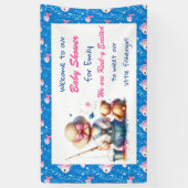 Schattige Gevist thema meisje Baby shower Spandoek (Verticaal)