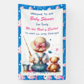 Schattige Gevist thema meisje Baby shower Spandoek (Verticaal)