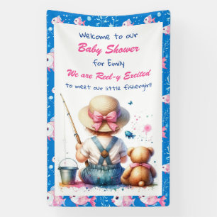 Schattige Gevist thema meisje Baby shower Spandoek