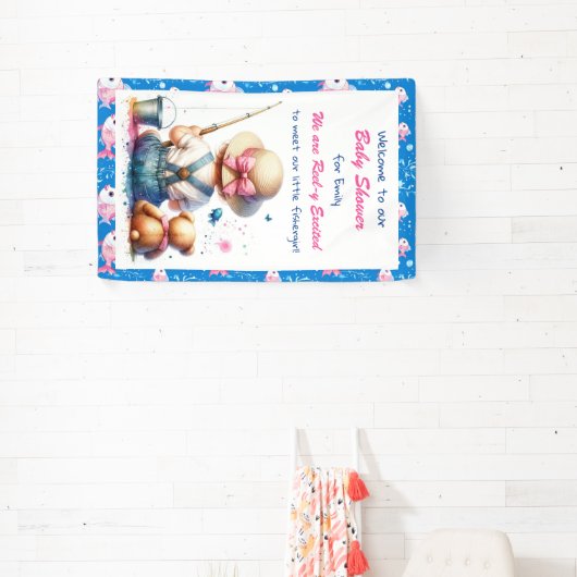 Schattige Gevist thema meisje Baby shower Spandoek (Insitu)