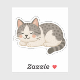 Schattige gevlekte grijze tabbykat die slaapt sticker