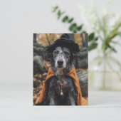 Schattige gevlekte Halloween hond Briefkaart (Staand voorkant)
