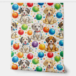 Schattige gevlekte Puppies Patroon - speels ontwer Behang