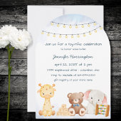 Schattige gevuld Speelgoed Baby shower Kaart