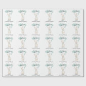 Schattige gevulde konijn met Blauwgroen ballon Bab Cadeaupapier (Vlak)