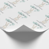 Schattige gevulde konijn met Blauwgroen ballon Bab Cadeaupapier (Hoek)