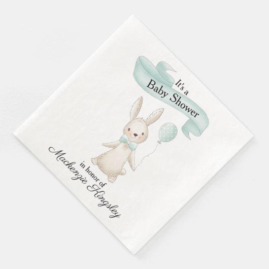 Schattige gevulde konijn met Blauwgroen ballon Bab Servet (Hoek)