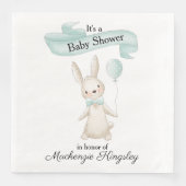Schattige gevulde konijn met Blauwgroen ballon Bab Servet (Voorkant)