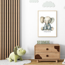 Schattige Gevulde Olifant Poster voor Kwekerij