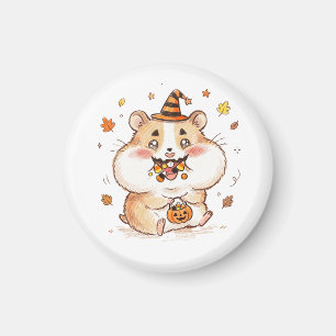 Schattige Gevulde Wangetjes Halloween Hamster Tric Magneet