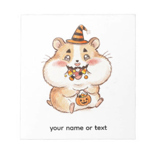 Schattige Gevulde Wangetjes Halloween Hamster Tric Notitieblok