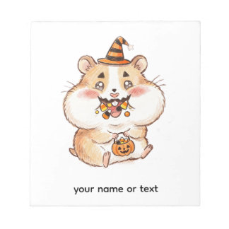Schattige Gevulde Wangetjes Halloween Hamster Tric Notitieblok