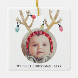 Schattige gewei eerste kerst nieuwe baby keramisch ornament