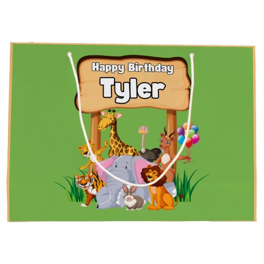 Schattige geweldige dierentuin dier kind's groot cadeauzakje (Achterkant)