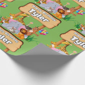 Schattige Geweldige dierentuin Kind Cadeaupapier (Hoek)