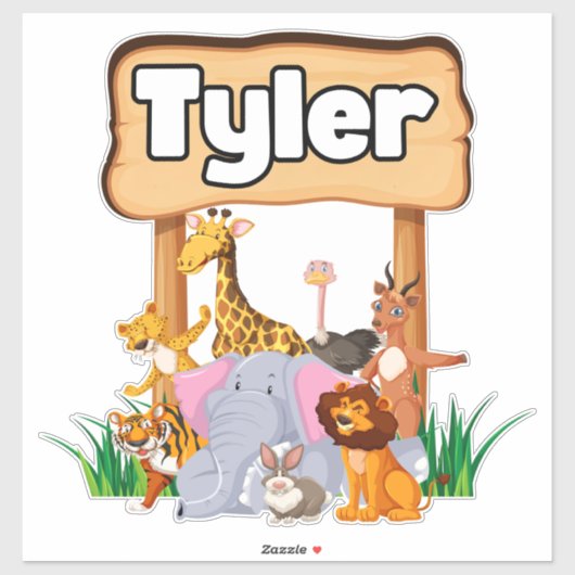 Schattige Geweldige dierentuin Kind Sticker (Vel)