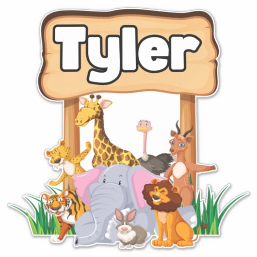 Schattige Geweldige dierentuin Kind Sticker (Voorkant)