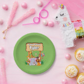 Schattige Geweldige Zoo Dier Kind Partij Papieren Bordje (Feest)