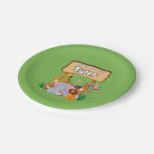 Schattige Geweldige Zoo Dier Kind Partij Papieren Bordje (Gekanteld)