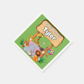 Schattige Geweldige Zoo Dier Kind Partij Servet (Hoek)