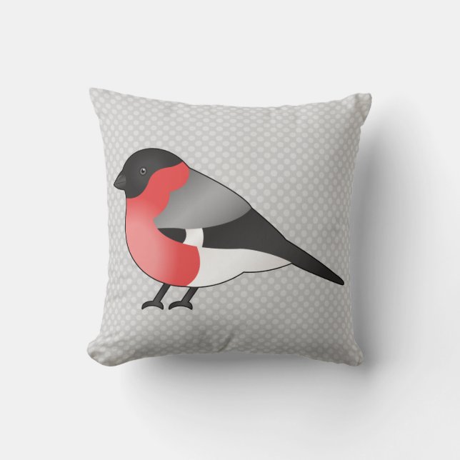 Schattige gewone Goudvink Cartoon Vogel Illustrati Kussen (Voorkant)