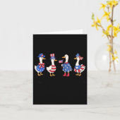 Schattige gewoon een Gekke gans 4 juli Goose Patri Kaart (Gele Bloem)