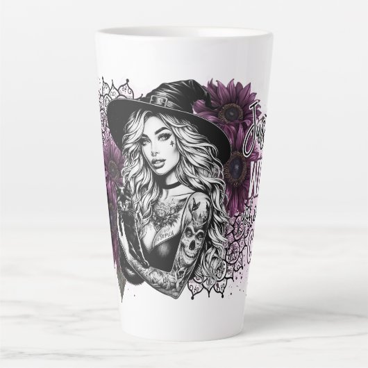 Schattige gewoon een heks latte mok (Voorkant)