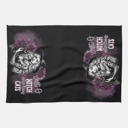 Schattige gewoon een heks theedoek (Horizontaal)