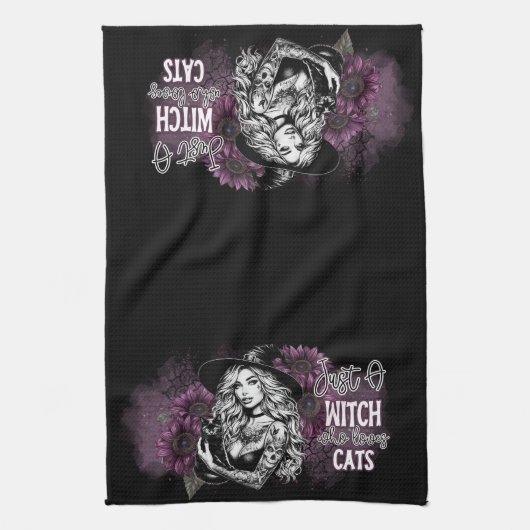 Schattige gewoon een heks theedoek (Verticaal)