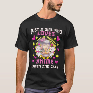 Schattige gewoon een meisje dat houdt van anime ra t-shirt