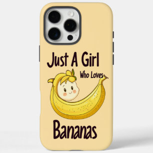 Schattige gewoon een meisje dat houdt van bananen iPhone 16 pro max hoesje