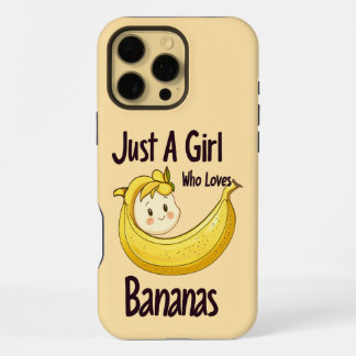Schattige gewoon een meisje dat houdt van bananen iPhone 16 pro max hoesje
