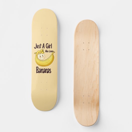 Schattige gewoon een meisje dat houdt van bananen persoonlijk skateboard (Voorkant)