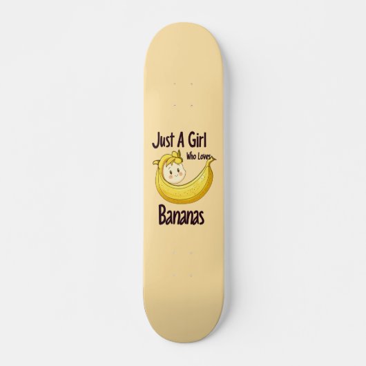 Schattige gewoon een meisje dat houdt van bananen persoonlijk skateboard (Voorkant)