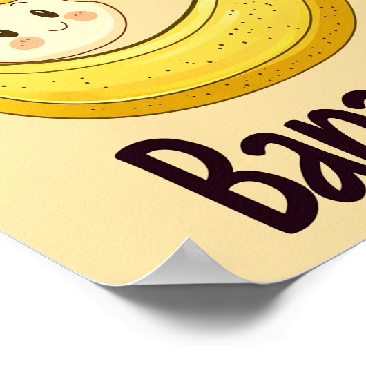 Schattige gewoon een meisje dat houdt van bananen  poster (Hoek)