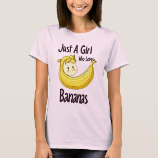 Schattige gewoon een meisje dat houdt van bananen t-shirt