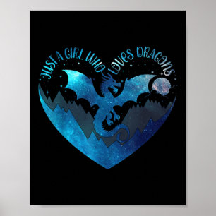 Schattige gewoon een meisje dat houdt van draken S Poster