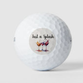 Schattige Gewoon een Splash of Wine Waterverf Golfballen (Voorkant)