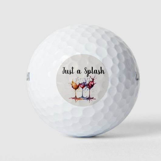 Schattige Gewoon een Splash of Wine Waterverf Golfballen (Voorkant)