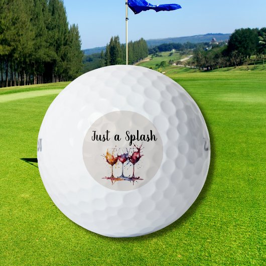 Schattige Gewoon een Splash of Wine Waterverf Golfballen