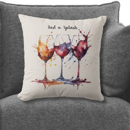 Schattige Gewoon een Splash of Wine Waterverf Kussen