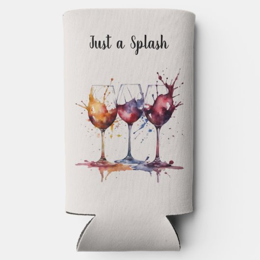 Schattige Gewoon een Splash of Wine Waterverf Seltzer Blikjeskoeler (Achterkant)