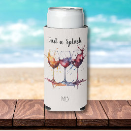 Schattige Gewoon een Splash of Wine Waterverf Seltzer Blikjeskoeler