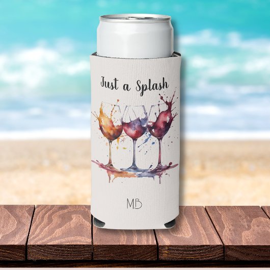 Schattige Gewoon een Splash of Wine Waterverf Seltzer Blikjeskoeler